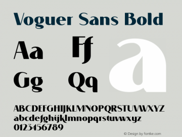 Voguer Sans Bold Version 1.00 May 6, 2018, initial release图片样张