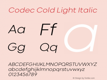 Codec Cold Light Italic 1.000图片样张