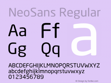 NeoSans Regular Version 1.000;PS 001.001;hotconv 1.0.38图片样张