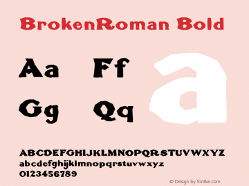 BrokenRoman Bold 1.0 2004-06-03图片样张