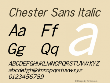 Chester Sans Italic 图片样张
