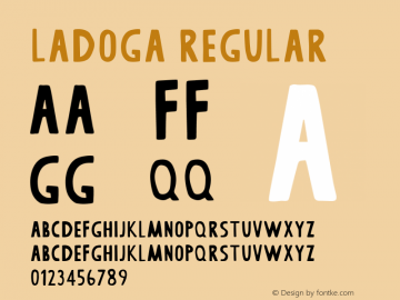 Ladoga Regular Version 1.002;Fontself Maker 2.1.2图片样张