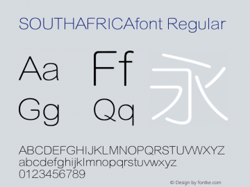 SOUTHAFRICAfont Regular 图片样张