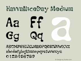 HavvaNiceDay Medium Version 001.000 Font Sample