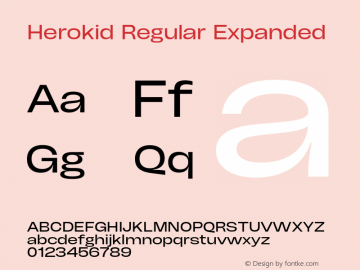 Herokid Regular Expanded Version 1.000;hotconv 1.0.109;makeotfexe 2.5.65596图片样张