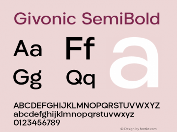 Givonic-SemiBold Version 1.000图片样张