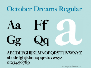 October Dreams Version 1.013;Fontself Maker 3.5.7图片样张