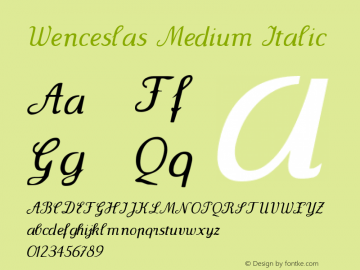 Wenceslas Medium Italic 1.0 2004-06-08 Font Sample