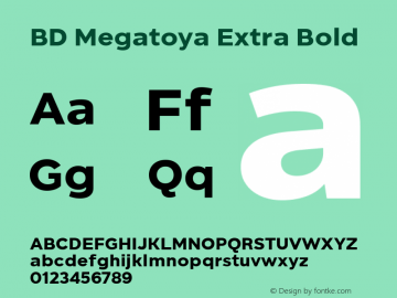 BD Megatoya Extra Bold Version 1.000;hotconv 1.0.109;makeotfexe 2.5.65596图片样张