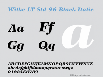 WilkeLTStd-BlackItalic Version 2.086;PS 005.000;hotconv 1.0.67;makeotf.lib2.5.33168图片样张