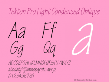 TektonPro-LightCondObl Version 2.073;PS 2.000;hotconv 1.0.70;makeotf.lib2.5.5900图片样张