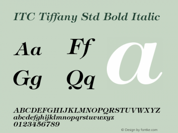TiffanyStd-DemiItalic Version 2.097;PS 005.000;hotconv 1.0.67;makeotf.lib2.5.33168图片样张