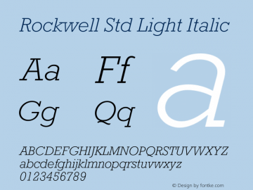 RockwellStd-LightItalic Version 2.086;PS 005.000;hotconv 1.0.67;makeotf.lib2.5.33168图片样张