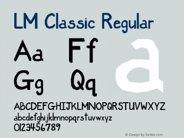 LM Classic Regular Version 1.00 April 28, 2004, initial release Font Sample