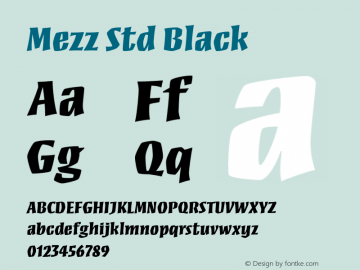 MezzStd-Black Version 2.082;PS 002.000;hotconv 1.0.67;makeotf.lib2.5.33168图片样张