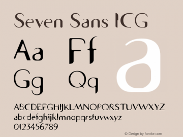Seven Sans ICG Macromedia Fontographer 4.1 02.06.99 Font Sample