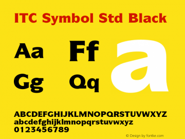 ITCSymbolStd-Black Version 2.082;PS 005.000;hotconv 1.0.67;makeotf.lib2.5.33168图片样张