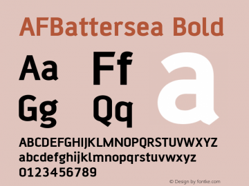 AFBattersea Bold Version 001.000 Font Sample