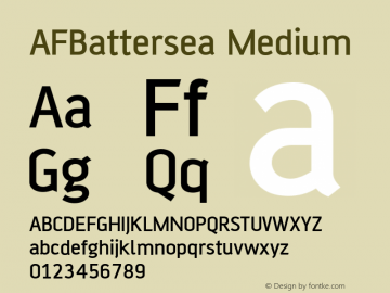 AFBattersea Medium Version 001.000 Font Sample