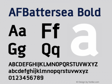 AFBattersea Bold Version 1.00 Font Sample
