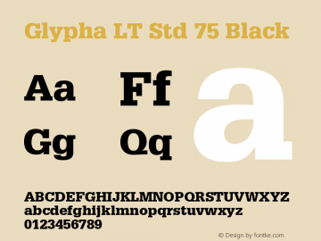 GlyphaLTStd-Black Version 2.106;PS 005.000;hotconv 1.0.67;makeotf.lib2.5.33168图片样张