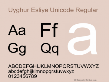 Uyghur Esliye Unicode Regular Macromedia Fontographer 4.1 02-3-5图片样张