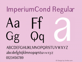 ImperiumCond Regular 1.0 2004-06-16 Font Sample