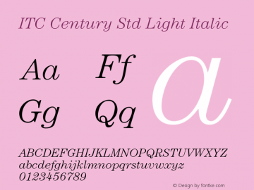 CenturyStd-LightItalic Version 2.082;PS 005.000;hotconv 1.0.67;makeotf.lib2.5.33168图片样张