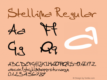 Stellina Regular Version 1.00 March 22, 2004, initial release Font Sample