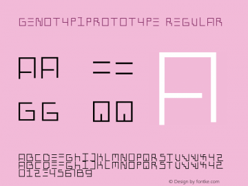 GenotypiPrototype Regular 1.0 2004-06-18 Font Sample