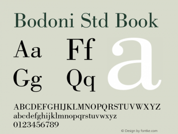 BodoniStd-Book Version 2.071;PS 005.000;hotconv 1.0.67;makeotf.lib2.5.33168图片样张