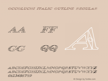 Occoluchi Italic Outline Regular 1.00图片样张