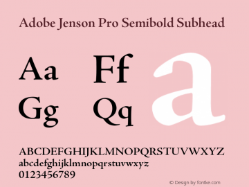 AJensonPro-SemiboldSubh Version 2.081;PS 2.000;hotconv 1.0.67;makeotf.lib2.5.33168图片样张