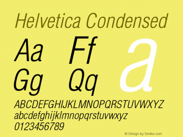Helvetica Condensed 001.000 Font Sample