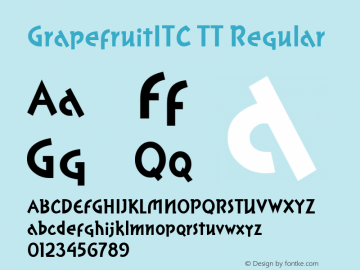 GrapefruitITC TT Macromedia Fontographer 4.1.3 10/2/96图片样张