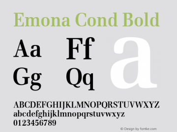 Emona Cond Bold Macromedia Fontographer 4.1.4 01‐11‐17图片样张