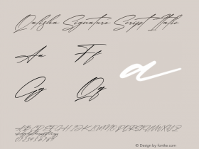 Qalisha Signature Script Italic Version 1.00;October 8, 2021;FontCreator 13.0.0.2683 64-bit图片样张