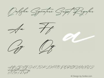 Qalisha Signature Script Version 1.00;October 8, 2021;FontCreator 13.0.0.2683 64-bit图片样张