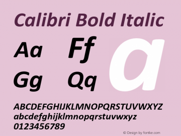 Calibri-BoldItalic Version 6.23图片样张