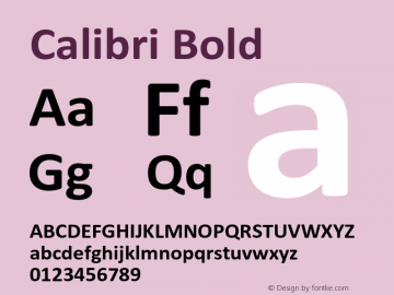 Calibri-Bold Version 6.23图片样张