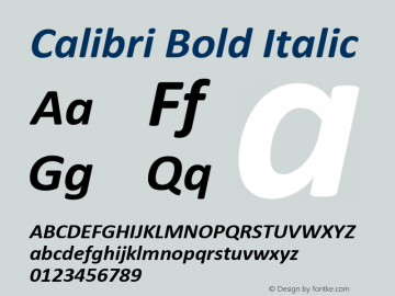 Calibri Bold Italic Version 6.23图片样张