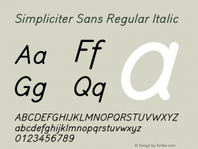 Simpliciter Sans Italic Version 2.000 | web-ttf图片样张