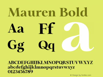 Mauren Bold Version 1.001图片样张