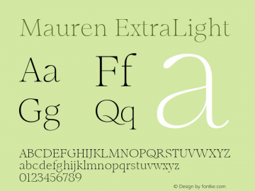 Mauren ExtraLight Version 1.001图片样张