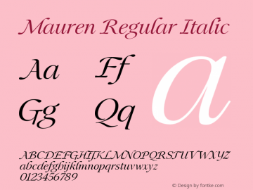 Mauren Regular Italic Version 1.000图片样张