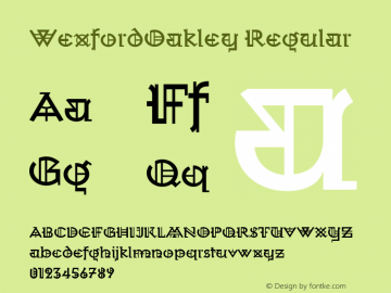 WexfordOakley Regular Version 001.000 Font Sample