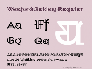 WexfordOakley Regular Version 1.00 Font Sample