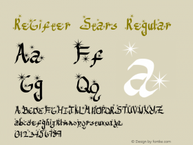 ReGifter Stars Regular Macromedia Fontographer 4.1 6/28/2004 Font Sample
