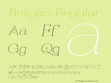 Religan Italic Version 1.00图片样张