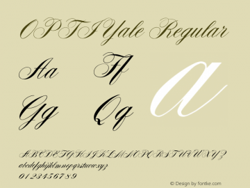 OPTIYale Regular Version 001.000 Font Sample